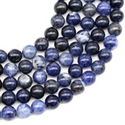 Sodalit perler. Naturlige. Blålige nuancer. 4.5 mm.